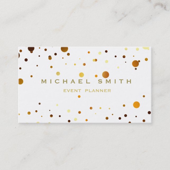 Imitate Gold Foil Subtile Glitzer White Business C Visitenkarte (Vorderseite)