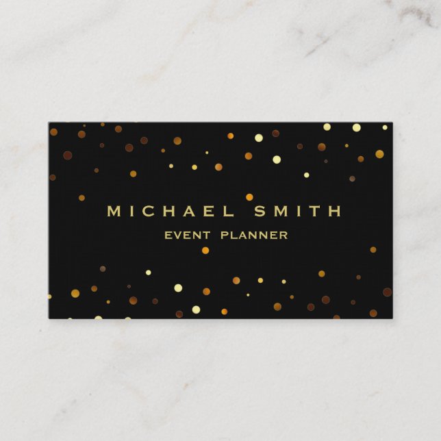 Imitate Gold Foil Subtle Glitzer Black Business Ca Visitenkarte (Vorderseite)