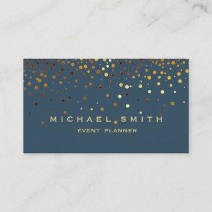 Imitate Gold Foil Subtle Glitzer Blue Business Car Visitenkarte