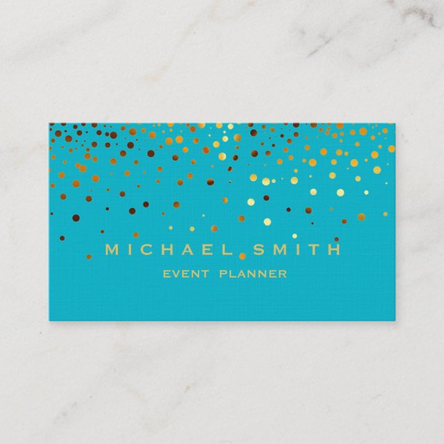 Imitate Gold Foil Subtle Glitzer Blue Business Car Visitenkarte (Vorderseite)