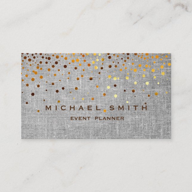 Imitate Gold Foil Subtle Glitzer Leinen Business C Visitenkarte (Vorderseite)