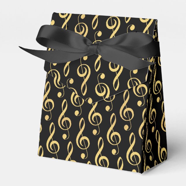 Imitate Gold Foil Treble Clef Musical Favor Box Geschenkschachtel (Vorderseite)