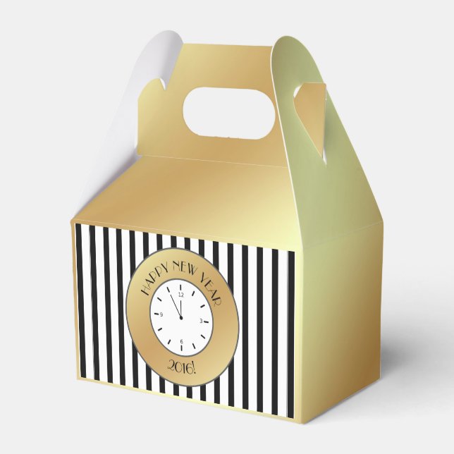 Imitate Gold Foil Uhr Mitternacht glücklich Neues  Geschenkschachtel (Vorderseite)