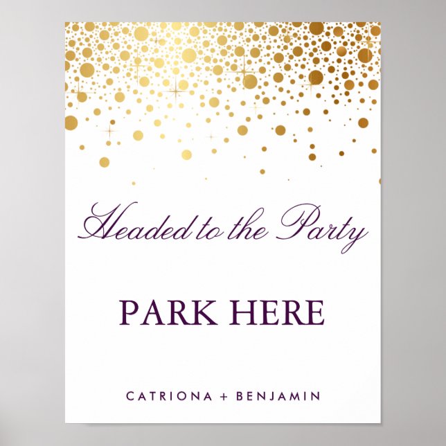 Imitate Gold Foil Wedding Poster | Benutzerdefinie (Vorne)