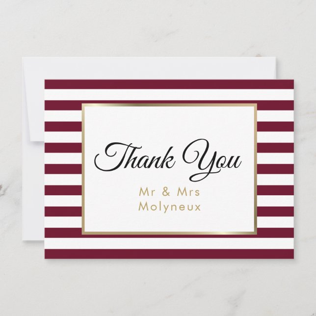 Imitate Gold Foil Wedding Vielen Dank Dankeskarte (Vorderseite)