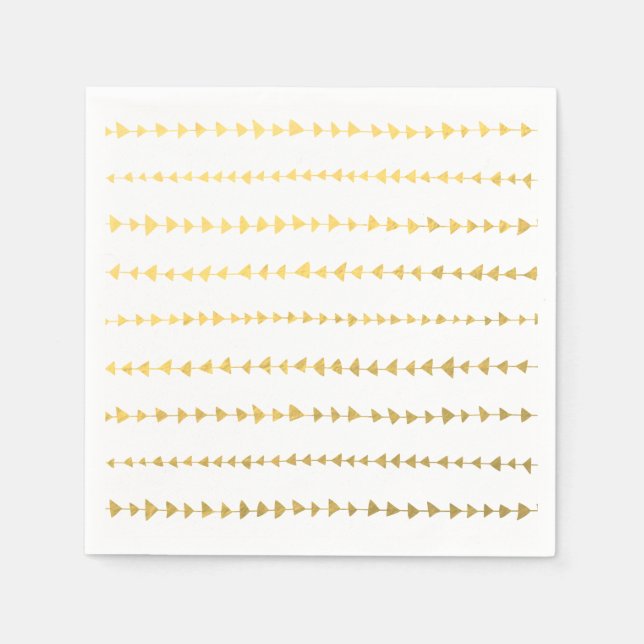 Imitate Gold Foil Weiße Pfeile Muster Serviette (Vorderseite)