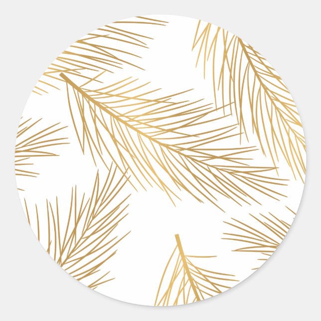 Imitate Gold Forelle Pinsel Holiday Sticker (Vorderseite)