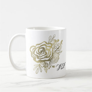 Imitate Gold Französische Rose Kaffeetasse