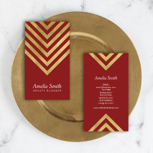 Imitate Gold Geometric Beauty Blogger Social Media Visitenkarte