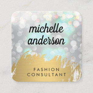 Imitate Gold geputzt mit Boke Glitzer Quadratische Visitenkarte