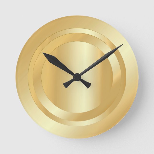 Imitate Gold Glamour Trendy Elegantes Template Runde Wanduhr (Vorderseite)