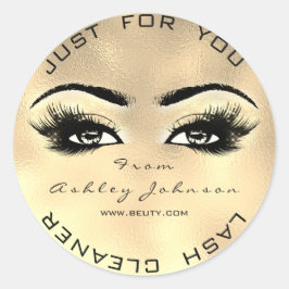 Imitate Gold Glas Beauty Glitzer Lash Makeuaner Runder Aufkleber