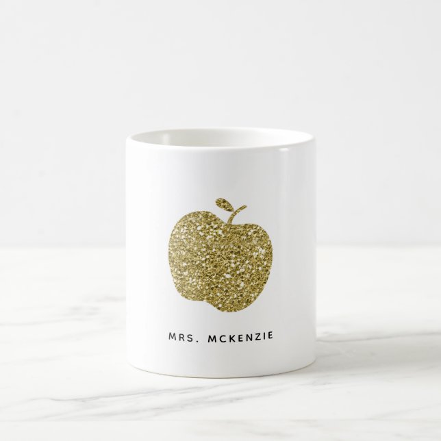 Imitate Gold Glitzer Apple | Teacher Coffee Tasse (Mittel)