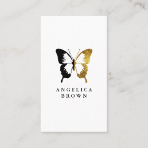 Imitate Gold Glitzer & Black Butterfly Visitenkarte