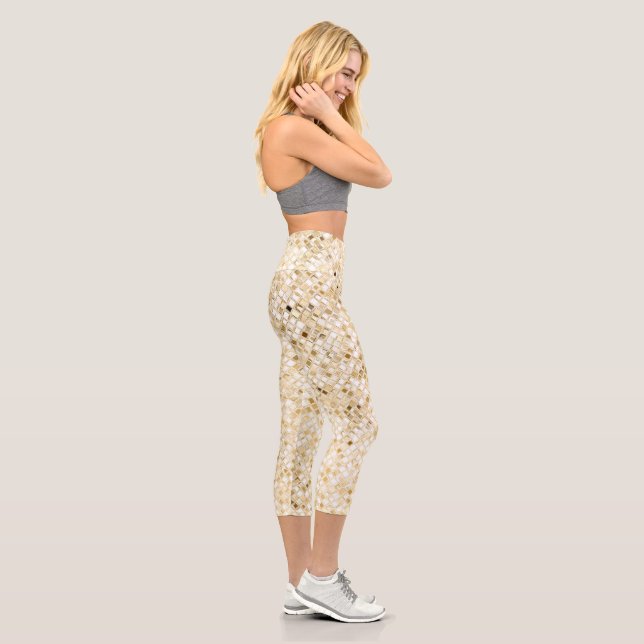 Imitate Gold Glitzer Capri Leggings (Rechts)