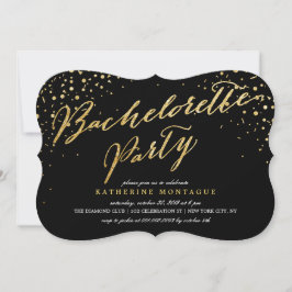 Imitate Gold Glitzer Confetti Chic Junggeselinnen- Einladung