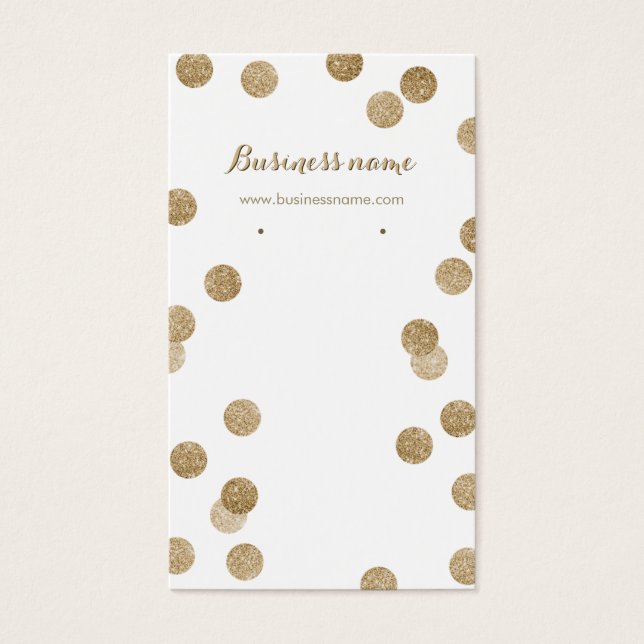 Imitate Gold Glitzer Dots Hintergrund Ohrwurfkarte (Vorderseite)