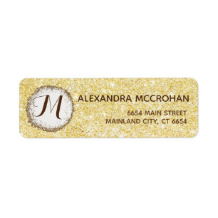 Imitate Gold Glitzer Foil Rosa Rücksendeadresse