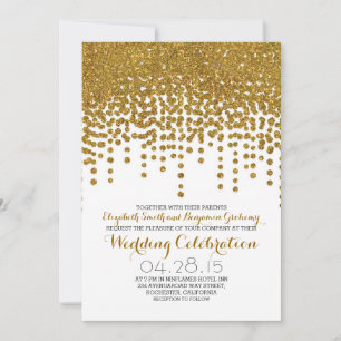 Imitate Gold Glitzer Folie Confetti Hochzeit lädt  Einladung