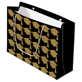 Imitate Gold Glitzer Grad Cap Abschluss Große Geschenktüte