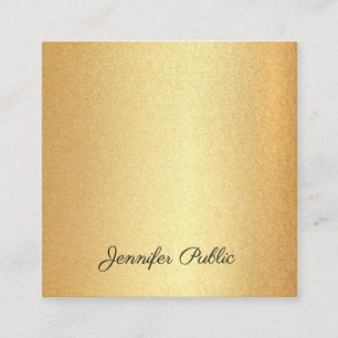 Imitate Gold Glitzer Handschrift Text Kalligrafie  Quadratische Visitenkarte