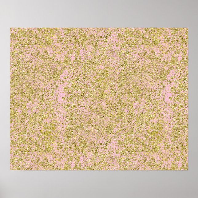 Imitate Gold Glitzer Hintergrund Muster schwarz Ro Poster (Vorne)