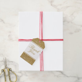 Imitate Gold Glitzer Hochzeit Danke, dass Sie Gift Geschenkanhänger
