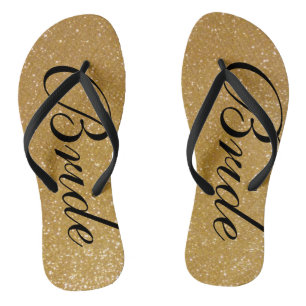 Imitate Gold Glitzer Hochzeitskippen Flops für Bra Flip Flops