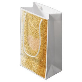 Imitate Gold Glitzer mit Herz Kleine Geschenktüte