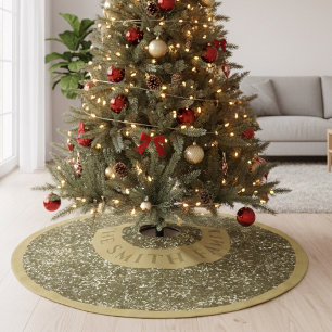 Imitate Gold Glitzer Name Weihnachtsbaum Rock Polyester Weihnachtsbaumdecke