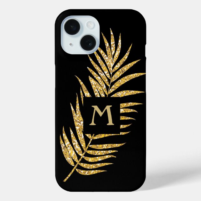 Imitate Gold Glitzer Palm Tropical Case-Mate iPhone Hülle (Rückseite)