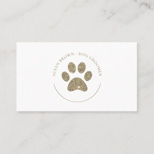 Imitate Gold Glitzer Paw Print Logos Visitenkarte