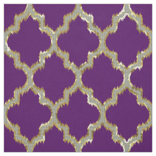 Imitate Gold Glitzer Quatrefolie Ikat Stoff