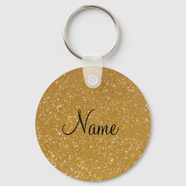 Imitate Gold Glitzer Schlüsselanhänger mit glänzen (Vorderseite)