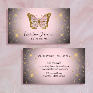 Imitate Gold Glitzer Schmetterling Logo Visitenkar Visitenkarte