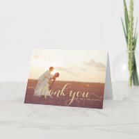 Imitate Gold Glitzer Script Hochzeit Danke Karte