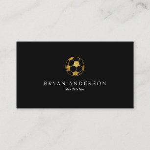 Imitate Gold Glitzer Soccer Ball Business Card Visitenkarte