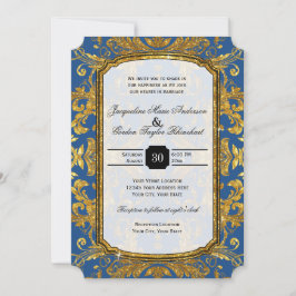 Imitate Gold Glitzer Ticket Style Vintage Typograf Einladung