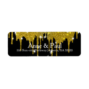 Imitate Gold Glitzer Tropfen auf Black Modern