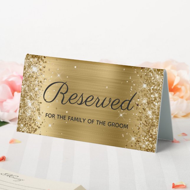 Imitate Gold Glitzer und Foil vorbehalten Tischaufsteller (In Situ (Hochzeit))