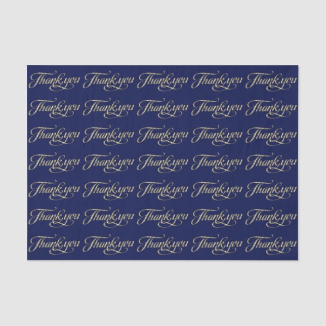 Imitate Gold Glitzer und Navy Blue Vielen Dank, Mu Seidenpapier (Vorderseite)