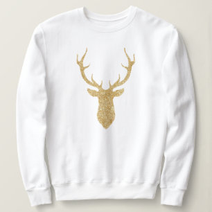 Imitate Gold Glitzer Weihnachtsbaum Sweatshirt