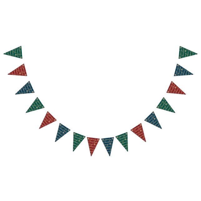 Imitate Gold Green Blue Frohe Weihnachtsbriefe Wimpelkette (Alle)