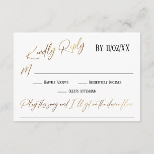 Imitate Gold Handwriting Simple Song Request UAWG Begleitkarte