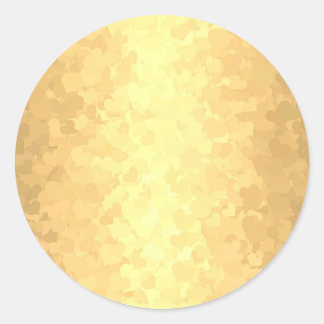 Imitate Gold Hearts Blank Template Glamour Golden Runder Aufkleber (Vorderseite)