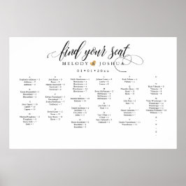 IMITATE GOLD HERZSTÜTZENSTÜCK, ALPHABETISCH POSTER