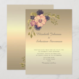 Imitate Gold Hochzeit Einladung