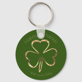 Imitate Gold Kleeblatt Clover Custom Text St. Patr Schlüsselanhänger