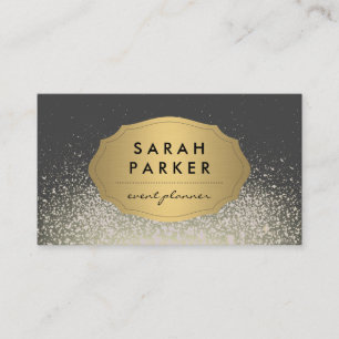 Imitate Gold Label mit Glitzer Glam Sparkone Visitenkarte