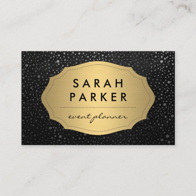 Imitate Gold Label mit schicken Metallic Dot Muste Visitenkarte (Vorderseite)